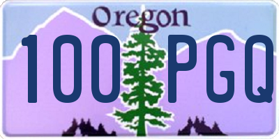 OR license plate 100PGQ
