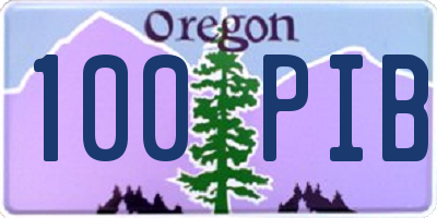 OR license plate 100PIB