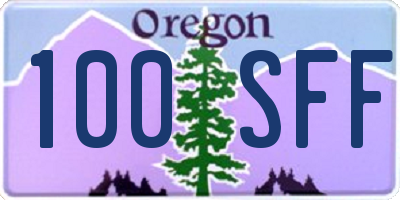 OR license plate 100SFF