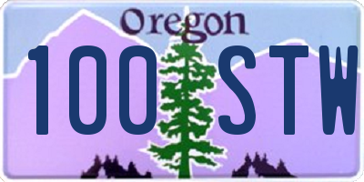 OR license plate 100STW