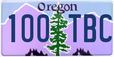 OR license plate 100TBC