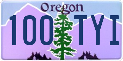 OR license plate 100TYI