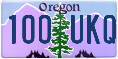 OR license plate 100UKQ