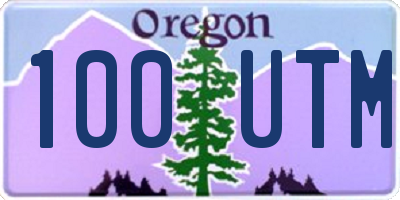 OR license plate 100UTM