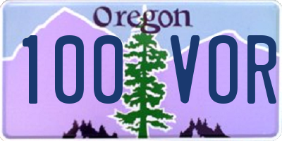 OR license plate 100VOR