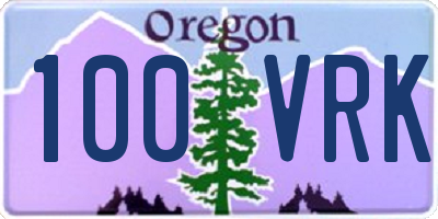 OR license plate 100VRK