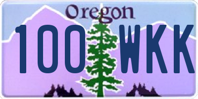 OR license plate 100WKK