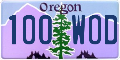 OR license plate 100WOD