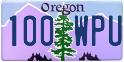 OR license plate 100WPU