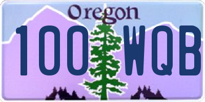OR license plate 100WQB