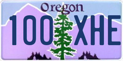 OR license plate 100XHE