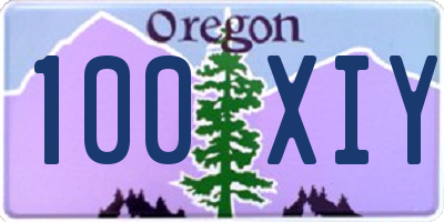 OR license plate 100XIY