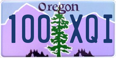 OR license plate 100XQI