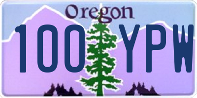 OR license plate 100YPW