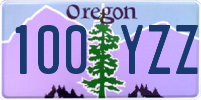 OR license plate 100YZZ
