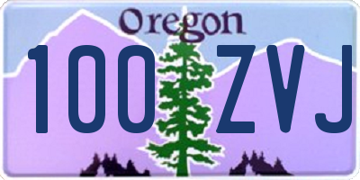 OR license plate 100ZVJ