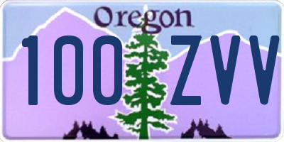 OR license plate 100ZVV