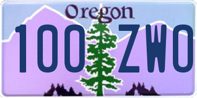 OR license plate 100ZWO