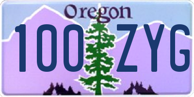 OR license plate 100ZYG