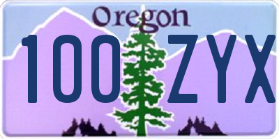 OR license plate 100ZYX