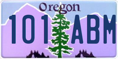 OR license plate 101ABM