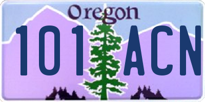 OR license plate 101ACN