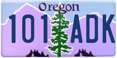 OR license plate 101ADK
