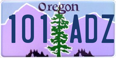 OR license plate 101ADZ