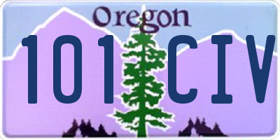 OR license plate 101CIV
