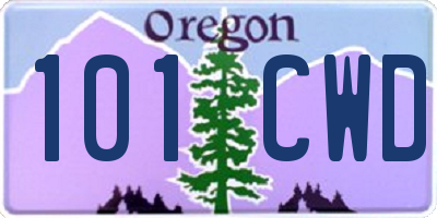 OR license plate 101CWD