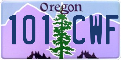 OR license plate 101CWF