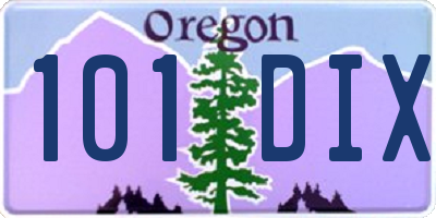 OR license plate 101DIX
