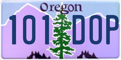 OR license plate 101DOP