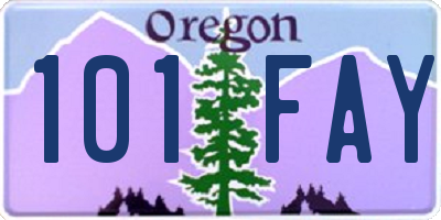 OR license plate 101FAY