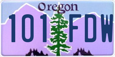 OR license plate 101FDW