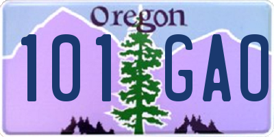 OR license plate 101GAO
