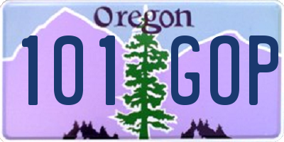 OR license plate 101GOP