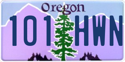 OR license plate 101HWN