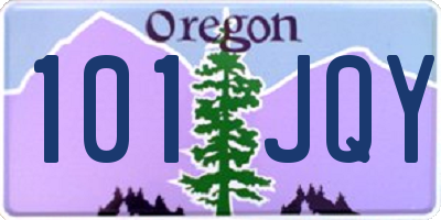 OR license plate 101JQY