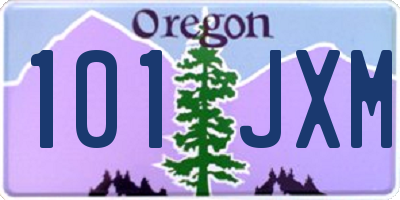 OR license plate 101JXM