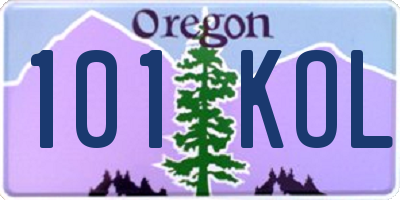 OR license plate 101KOL