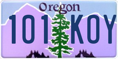OR license plate 101KOY