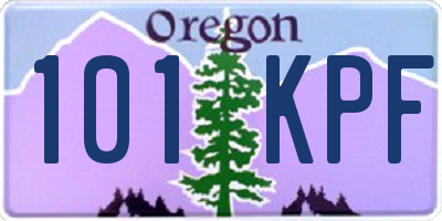 OR license plate 101KPF