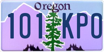 OR license plate 101KPO