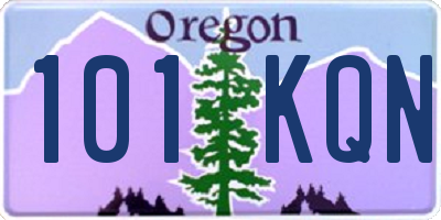 OR license plate 101KQN