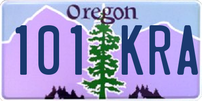 OR license plate 101KRA
