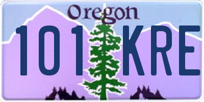 OR license plate 101KRE