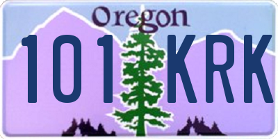 OR license plate 101KRK