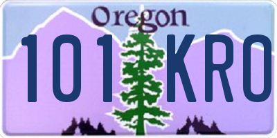 OR license plate 101KRO