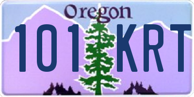 OR license plate 101KRT